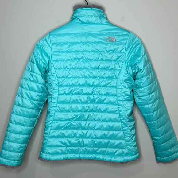 The North Face Reversible Fleece Lined Full Zip Jacket Girls Size L (14/16) - Picture 9 of 15